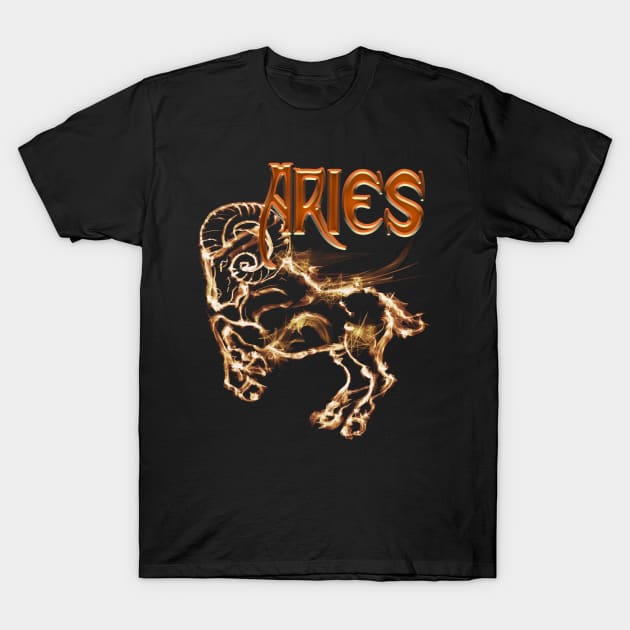 Aries Ram Astrology art design T-Shirt by starchildsdesigns